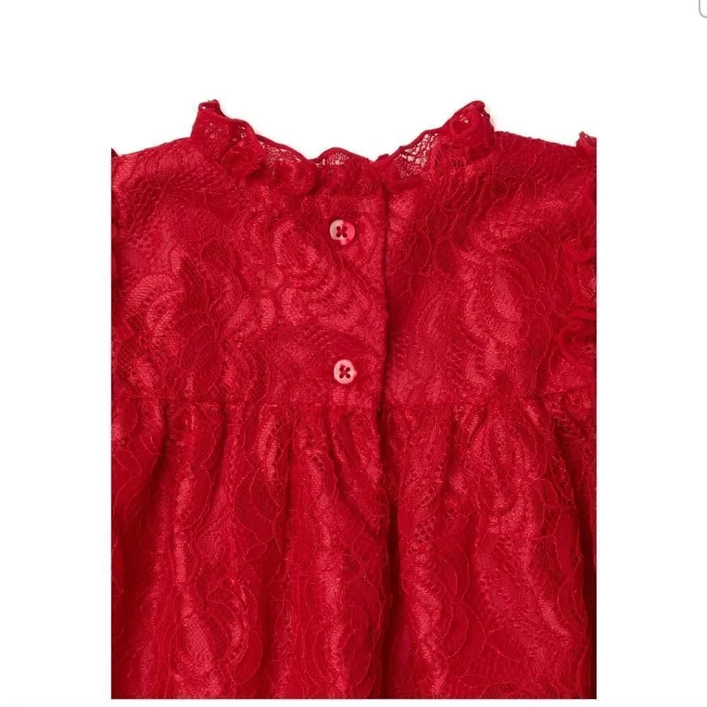Nwt Holiday Christmas Valentine's Day  Baby Girl's Lace Dress